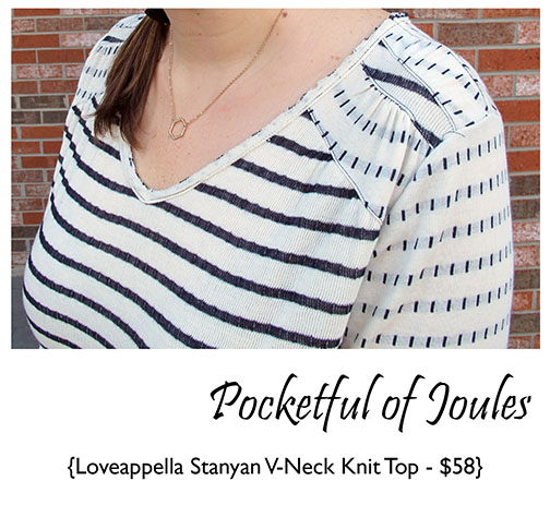 Loveappella Stanyan v-neck knit top close up- Stitch Fix Review