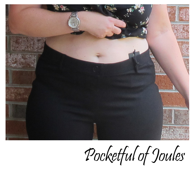 Betabrand pants - close up front - Pocketful of Joules